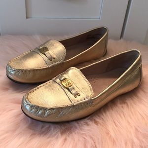 G.H. Bass Gold Driving Loafers